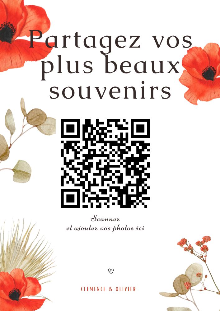 Canva template Floral avec QR Code
