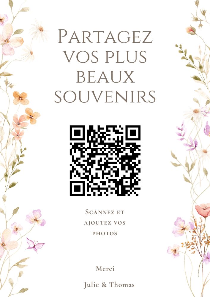 Canva template Romantique avec QR Code