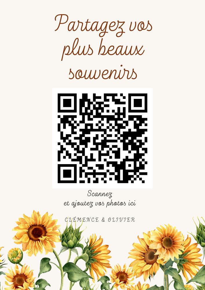 Canva template Mariage Champetre avec QR Code