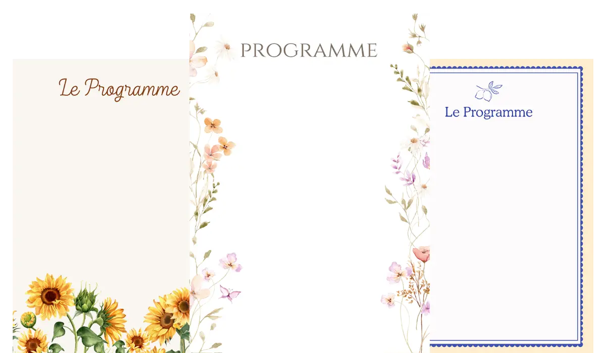 Exemples de Programmes créées avec le générateur de Love Album